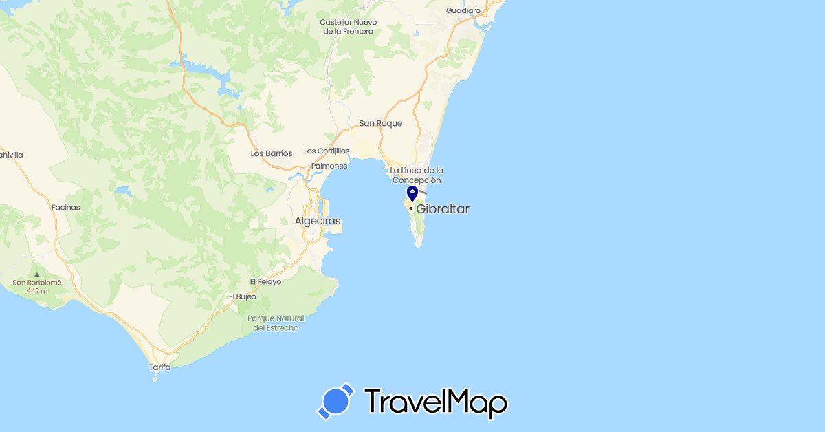 TravelMap itinerary: driving in Gibraltar (Europe)